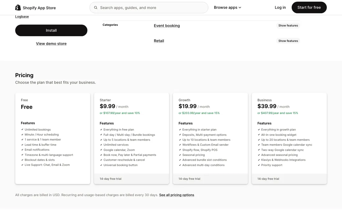 BookX pricing page