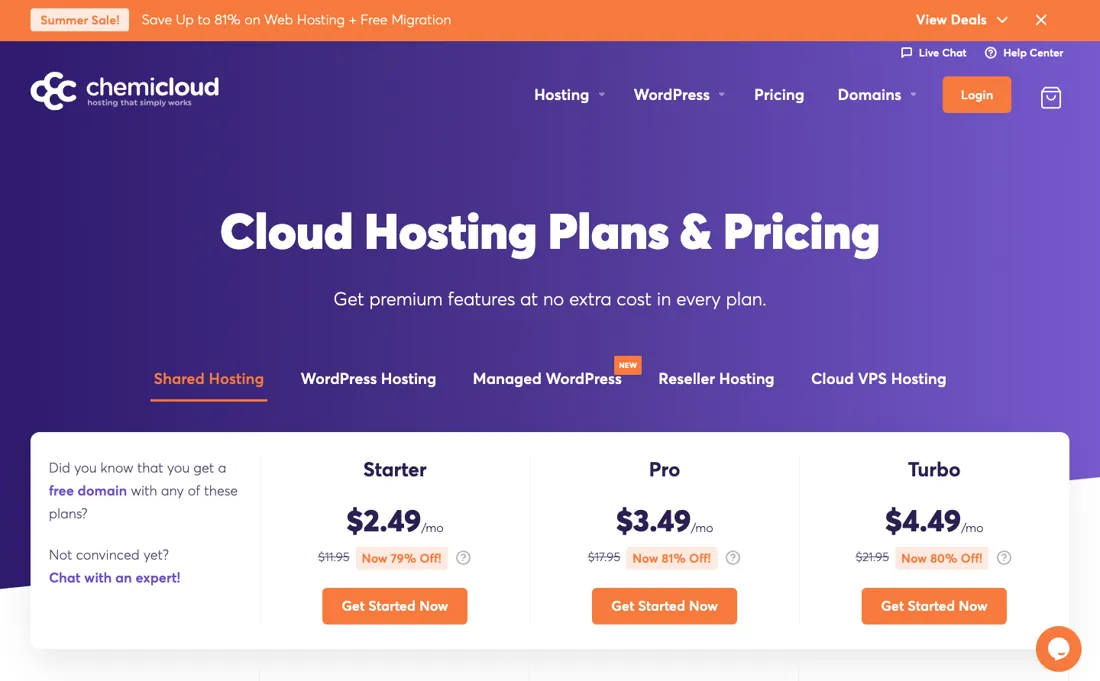 ChemiCloud pricing page