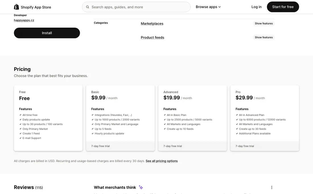 Feedyio pricing page