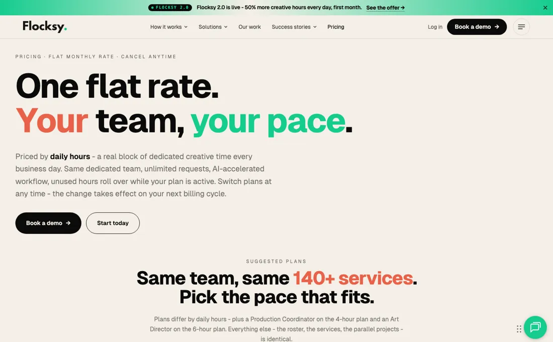 Flocksy pricing page