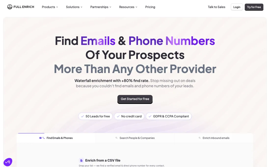FullEnrich pricing page