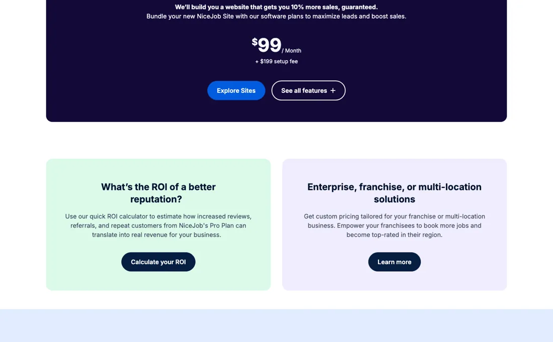 NiceJob pricing page