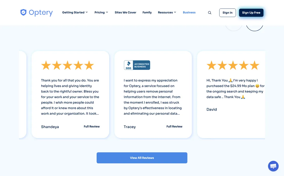 Optery pricing page