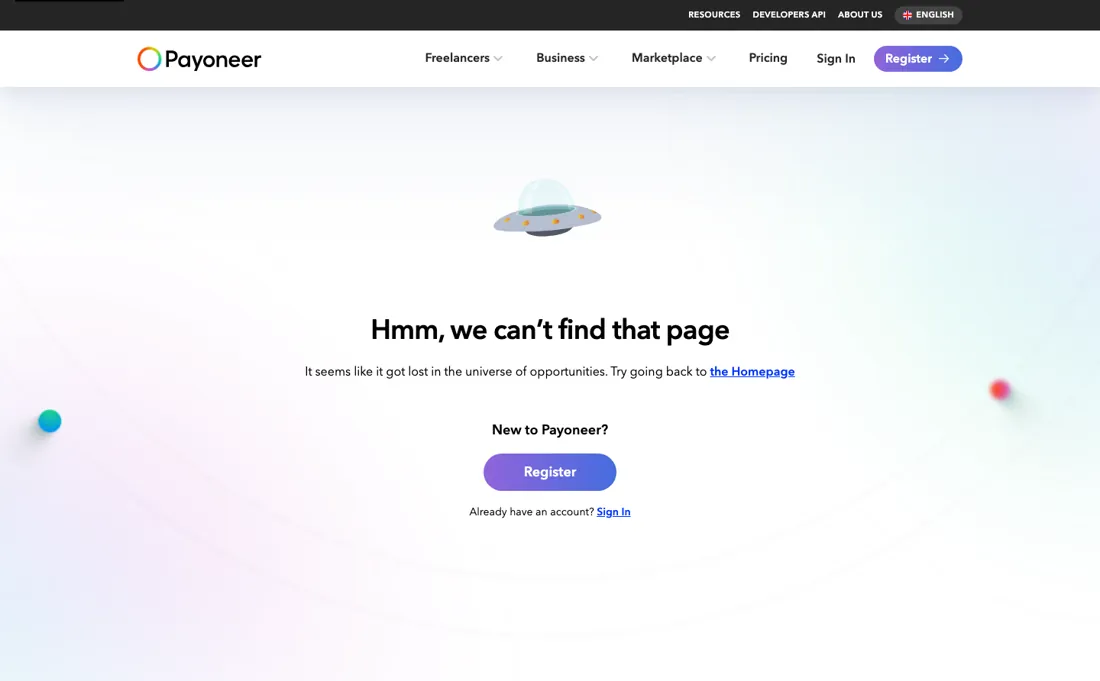 Payoneer pricing page