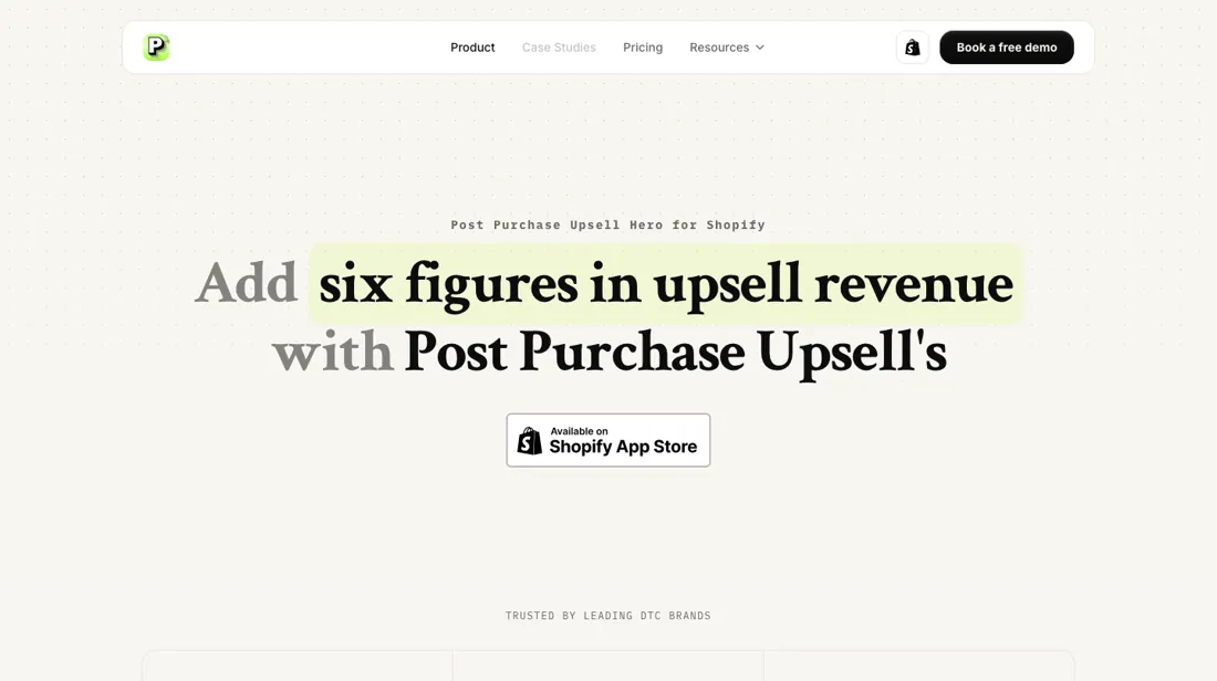 Post Purchase Upsell Hero product