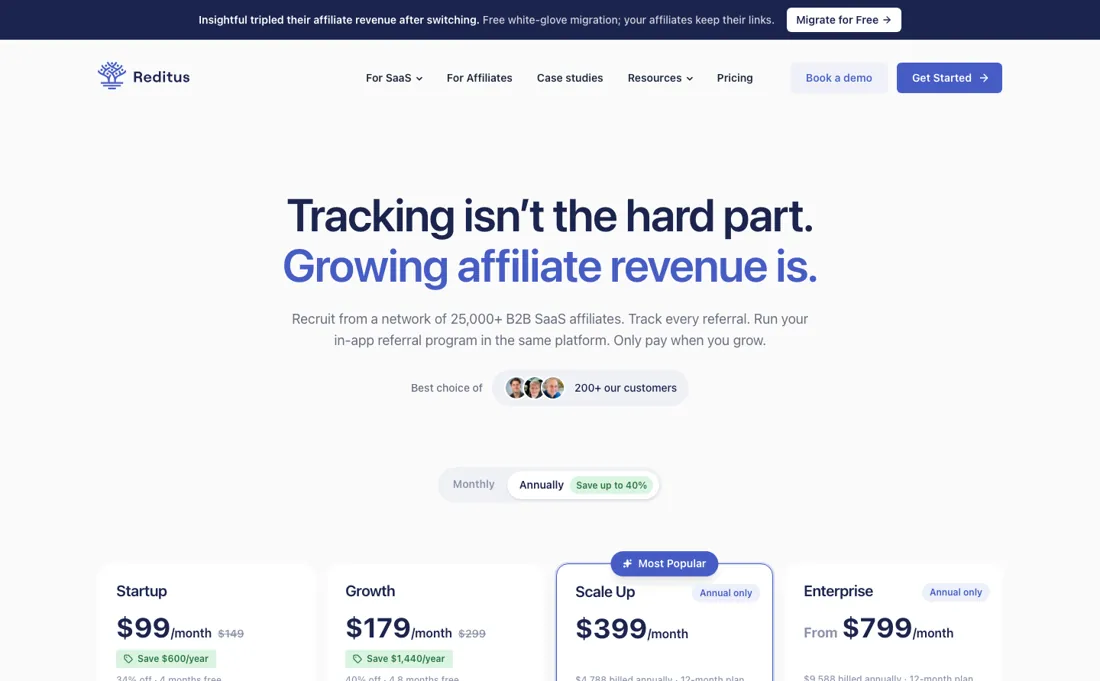 Reditus pricing page