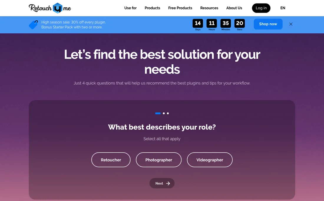 Retouch4me pricing page