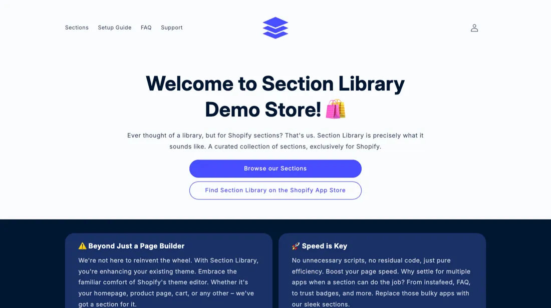 Section Library product