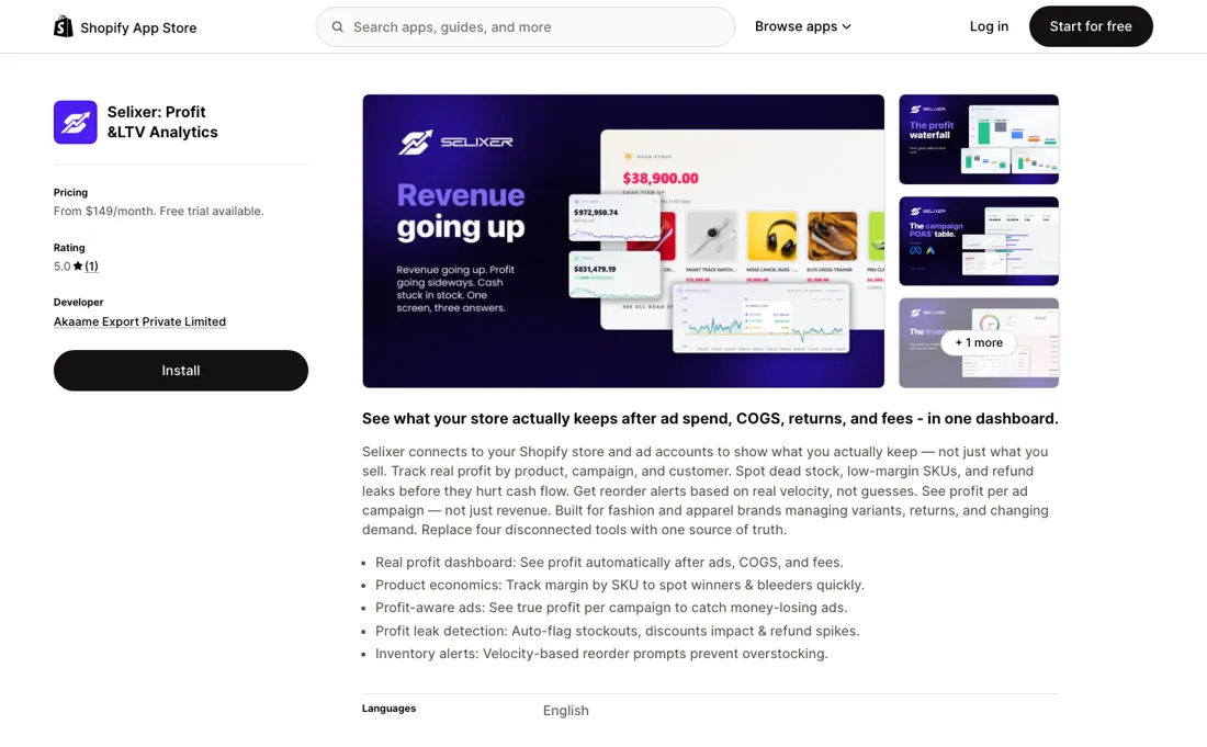 Selixer pricing page