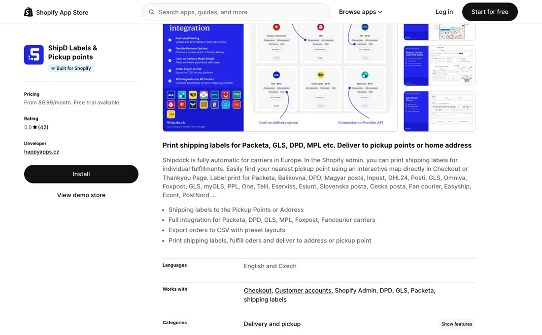 Shipdock pricing page