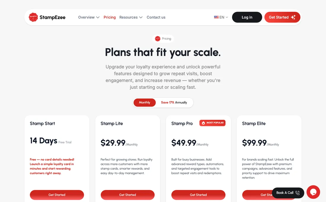 Stampezee pricing page