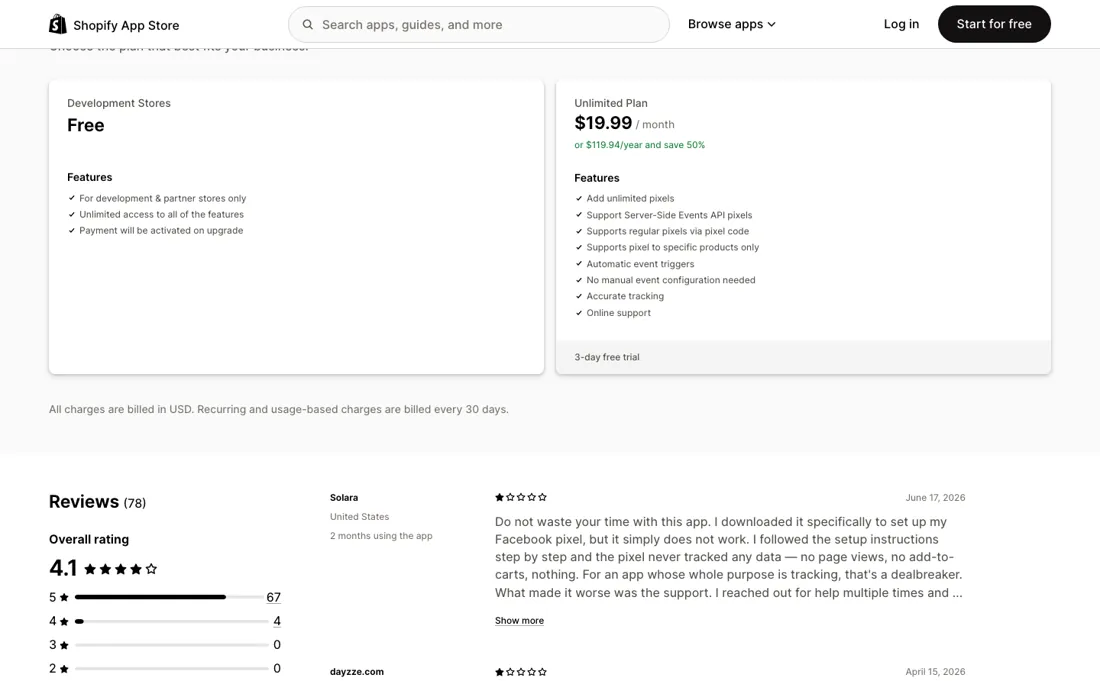 TiXel pricing page