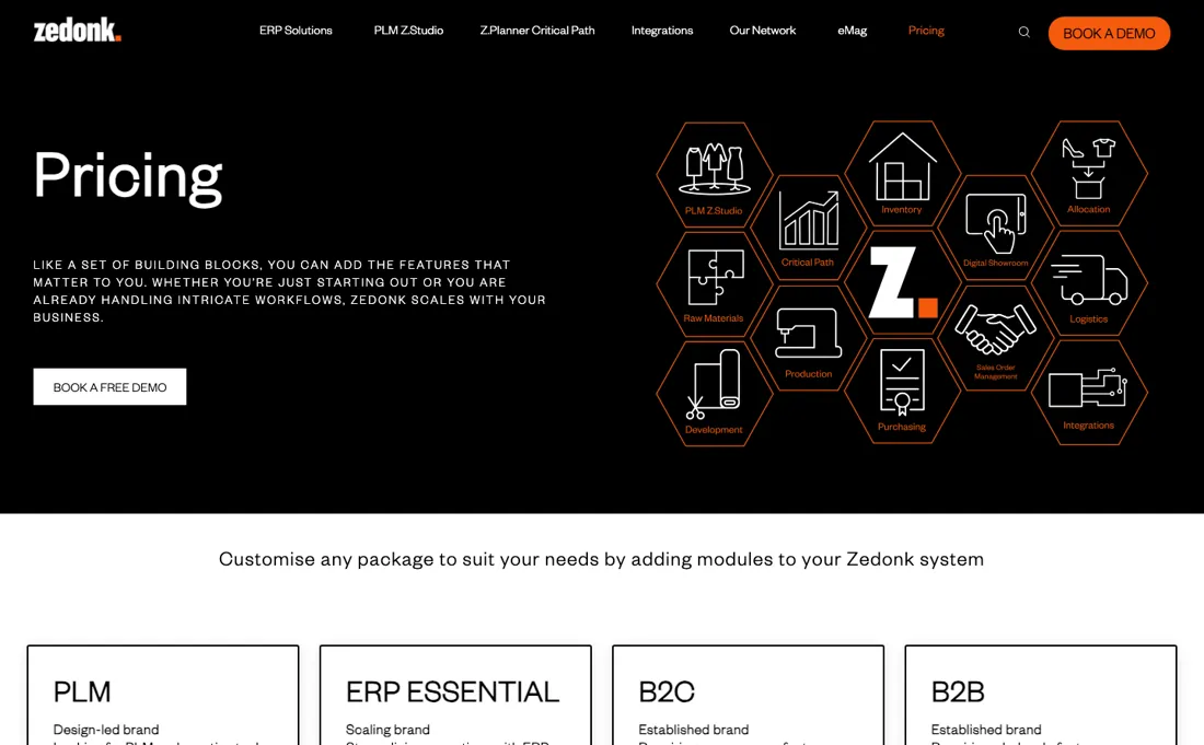 Zedonk pricing page