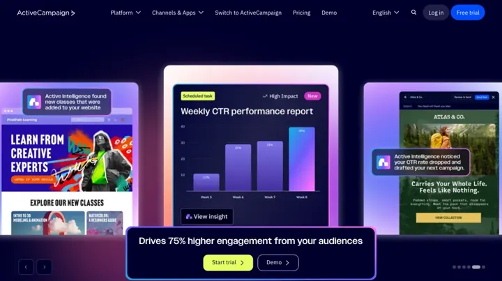 ActiveCampaign product page