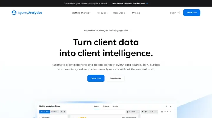 AgencyAnalytics product page