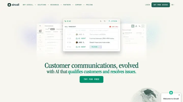 Aircall product page