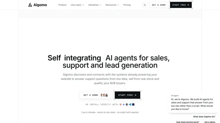 Algomo product page