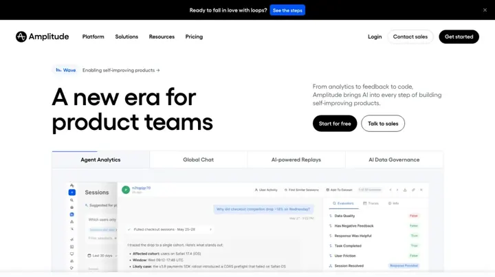 Amplitude product page