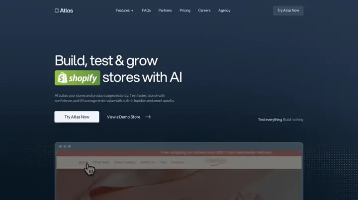 Atlas AI Store Builder product page