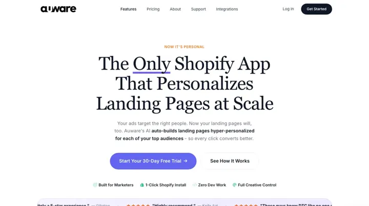 Auware product page