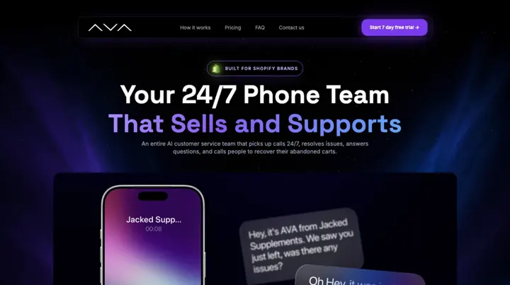 Ava AI product page
