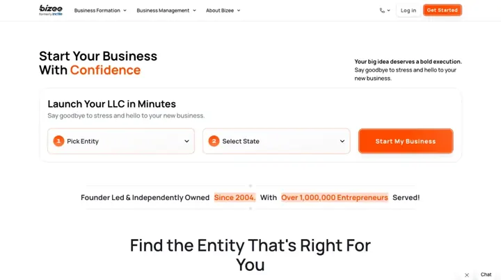 Bizee product page
