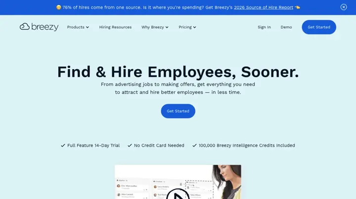 Breezy HR product page