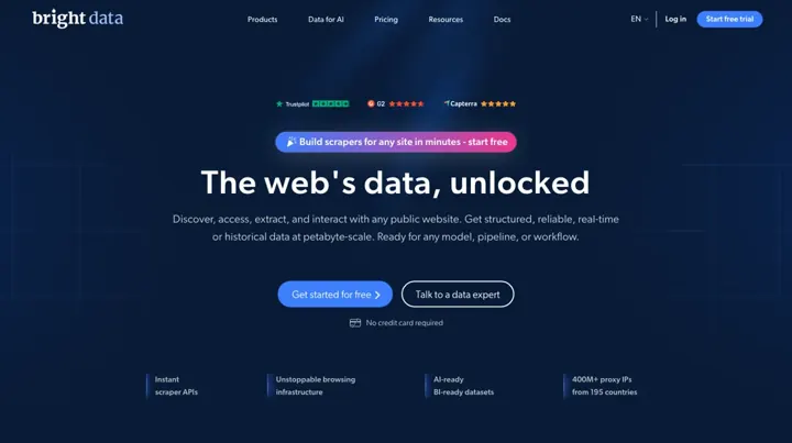 Bright Data product page