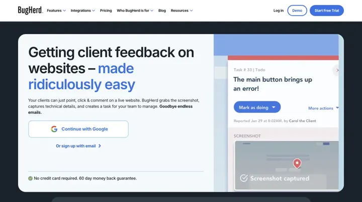 BugHerd product page