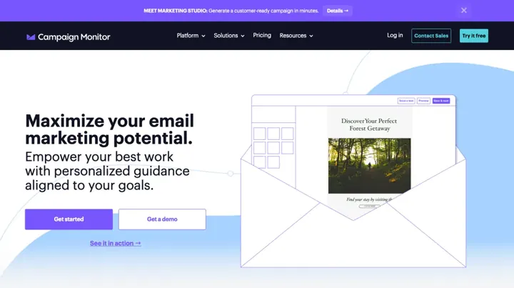 Campaign Monitor product page