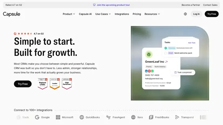 Capsule product page
