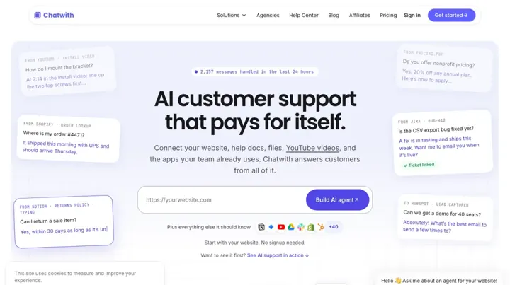 Chatwith product page