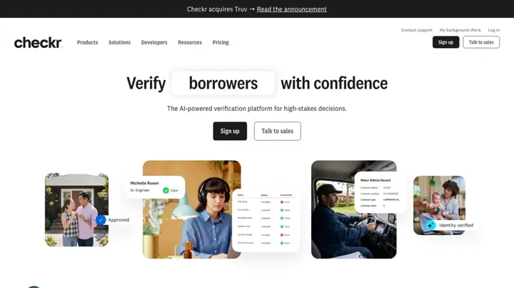 Checkr product page