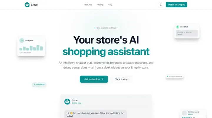 Cloze product page