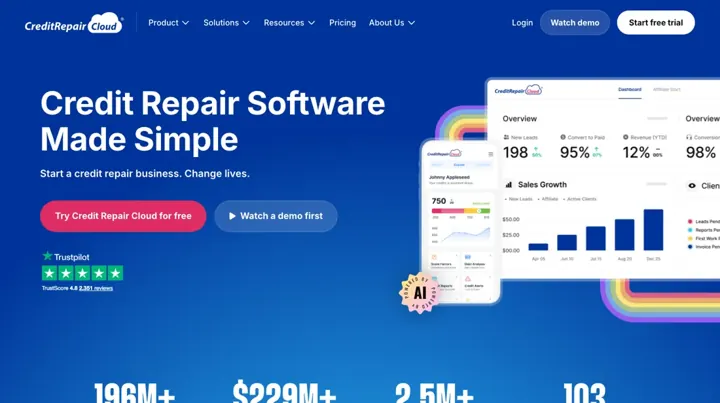 Credit Repair Cloud product page
