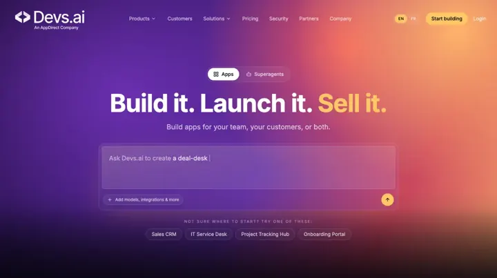 Devs.ai product page