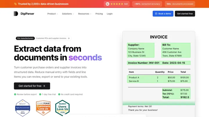 DigiParser product page