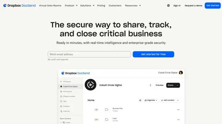 DocSend product page