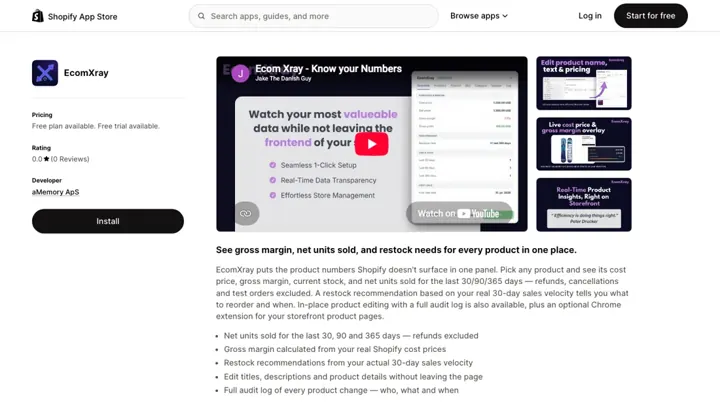 EcomXray product page