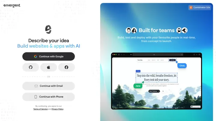 Emergent product page