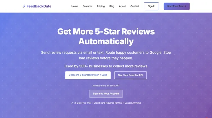 FeedbackGate product page