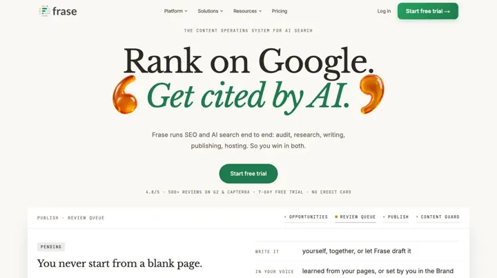 Frase product page