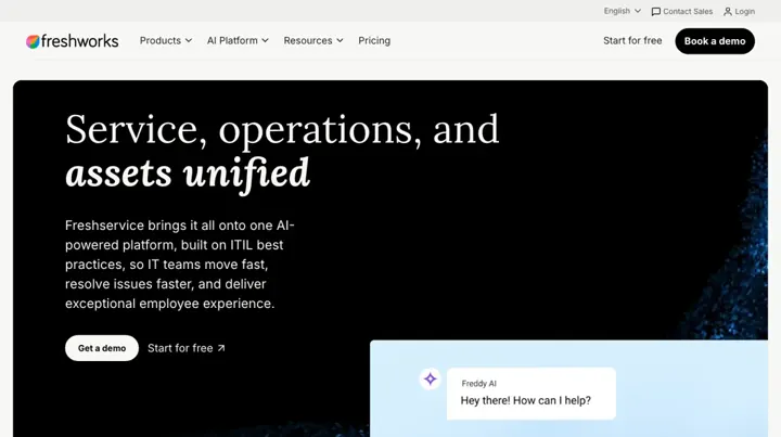Freshservice product page