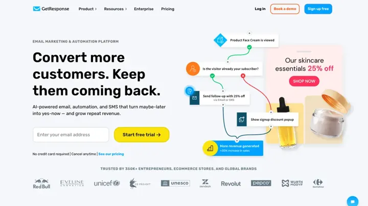 GetResponse product page