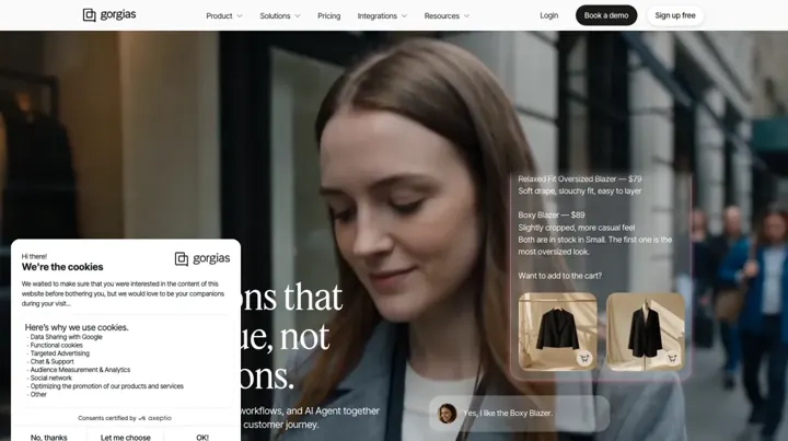 Gorgias product page