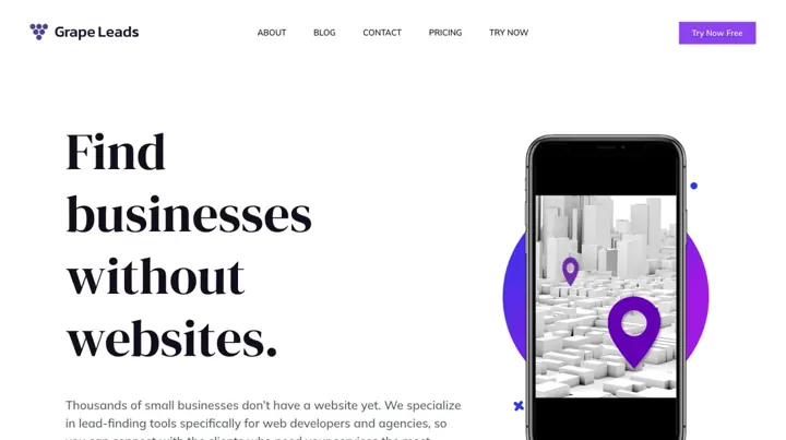 GrapeLeads product page