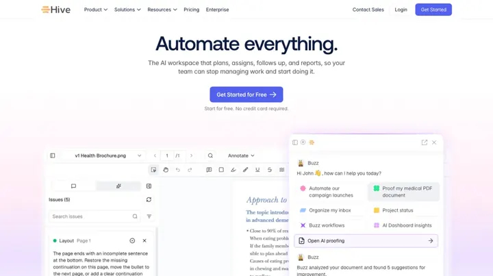 Hive product page