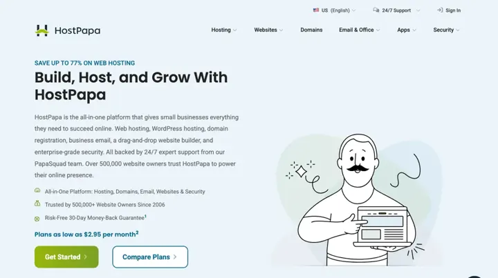 HostPapa product page