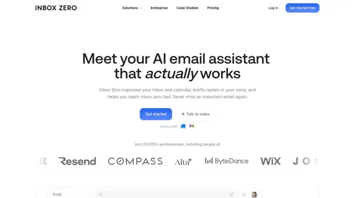 Inbox Zero product page