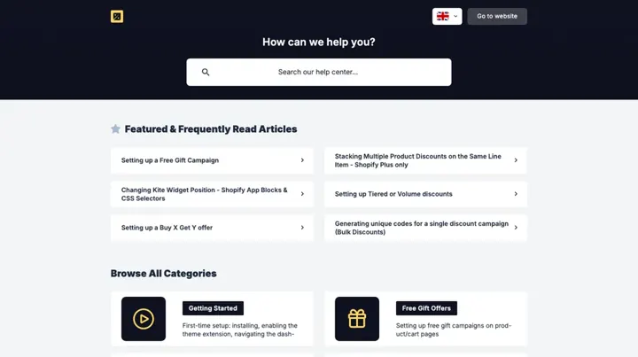 Kite product page